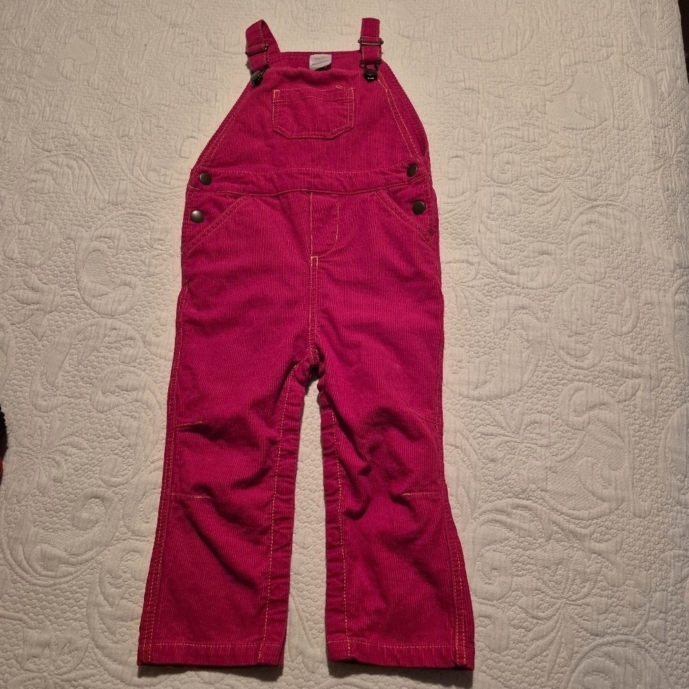 Hanna Andersson boys or girls 90 or 3T red corduroy overalls red VVGUC